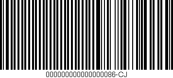 Código de barras (EAN, GTIN, SKU, ISBN): '000000000000000086-CJ'