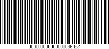 Código de barras (EAN, GTIN, SKU, ISBN): '000000000000000086-ES'