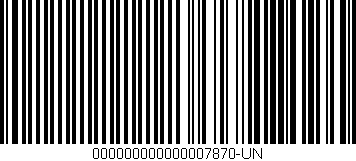 Código de barras (EAN, GTIN, SKU, ISBN): '000000000000007870-UN'