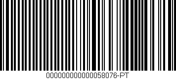 Código de barras (EAN, GTIN, SKU, ISBN): '000000000000058076-PT'