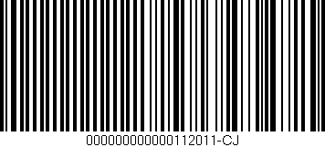 Código de barras (EAN, GTIN, SKU, ISBN): '000000000000112011-CJ'
