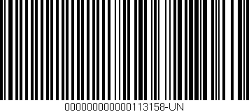 Código de barras (EAN, GTIN, SKU, ISBN): '000000000000113158-UN'