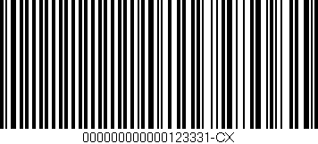 Código de barras (EAN, GTIN, SKU, ISBN): '000000000000123331-CX'