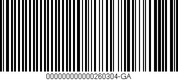 Código de barras (EAN, GTIN, SKU, ISBN): '000000000000260304-GA'
