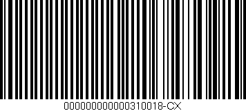 Código de barras (EAN, GTIN, SKU, ISBN): '000000000000310018-CX'