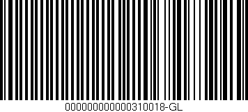 Código de barras (EAN, GTIN, SKU, ISBN): '000000000000310018-GL'