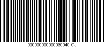 Código de barras (EAN, GTIN, SKU, ISBN): '000000000000360848-CJ'