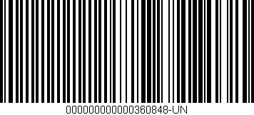 Código de barras (EAN, GTIN, SKU, ISBN): '000000000000360848-UN'