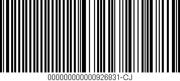 Código de barras (EAN, GTIN, SKU, ISBN): '000000000000926831-CJ'