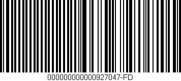 Código de barras (EAN, GTIN, SKU, ISBN): '000000000000927047-FD'