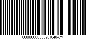 Código de barras (EAN, GTIN, SKU, ISBN): '000000000000961848-CX'