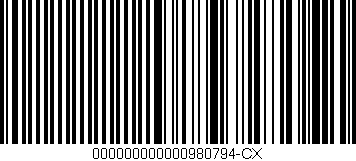 Código de barras (EAN, GTIN, SKU, ISBN): '000000000000980794-CX'