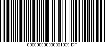 Código de barras (EAN, GTIN, SKU, ISBN): '000000000000981039-DP'