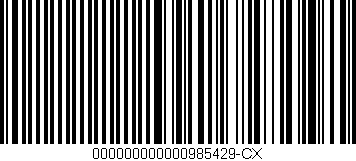 Código de barras (EAN, GTIN, SKU, ISBN): '000000000000985429-CX'