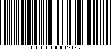 Código de barras (EAN, GTIN, SKU, ISBN): '000000000000988441-CX'