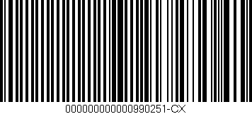 Código de barras (EAN, GTIN, SKU, ISBN): '000000000000990251-CX'