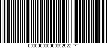 Código de barras (EAN, GTIN, SKU, ISBN): '000000000000992922-PT'