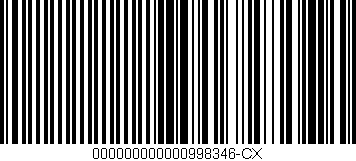 Código de barras (EAN, GTIN, SKU, ISBN): '000000000000998346-CX'
