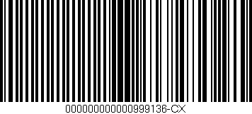 Código de barras (EAN, GTIN, SKU, ISBN): '000000000000999136-CX'