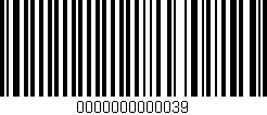 Código de barras (EAN, GTIN, SKU, ISBN): '0000000000039'
