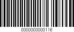 Código de barras (EAN, GTIN, SKU, ISBN): '0000000000116'