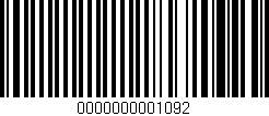 Código de barras (EAN, GTIN, SKU, ISBN): '0000000001092'