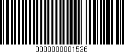 Código de barras (EAN, GTIN, SKU, ISBN): '0000000001536'