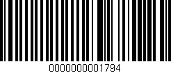 Código de barras (EAN, GTIN, SKU, ISBN): '0000000001794'