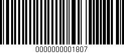 Código de barras (EAN, GTIN, SKU, ISBN): '0000000001807'
