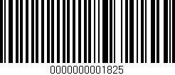 Código de barras (EAN, GTIN, SKU, ISBN): '0000000001825'