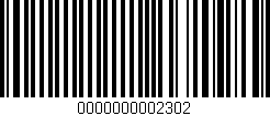 Código de barras (EAN, GTIN, SKU, ISBN): '0000000002302'