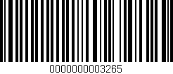 Código de barras (EAN, GTIN, SKU, ISBN): '0000000003265'