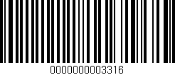 Código de barras (EAN, GTIN, SKU, ISBN): '0000000003316'