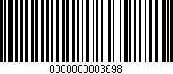 Código de barras (EAN, GTIN, SKU, ISBN): '0000000003698'