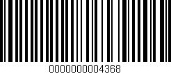 Código de barras (EAN, GTIN, SKU, ISBN): '0000000004368'