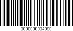 Código de barras (EAN, GTIN, SKU, ISBN): '0000000004398'