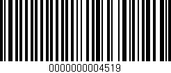 Código de barras (EAN, GTIN, SKU, ISBN): '0000000004519'
