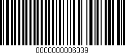 Código de barras (EAN, GTIN, SKU, ISBN): '0000000006039'
