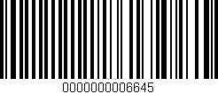 Código de barras (EAN, GTIN, SKU, ISBN): '0000000006645'