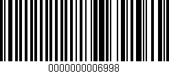 Código de barras (EAN, GTIN, SKU, ISBN): '0000000006998'