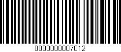 Código de barras (EAN, GTIN, SKU, ISBN): '0000000007012'