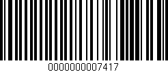 Código de barras (EAN, GTIN, SKU, ISBN): '0000000007417'