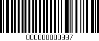 Código de barras (EAN, GTIN, SKU, ISBN): '000000000997'