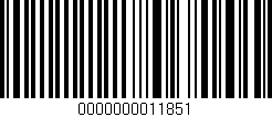 Código de barras (EAN, GTIN, SKU, ISBN): '0000000011851'