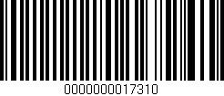 Código de barras (EAN, GTIN, SKU, ISBN): '0000000017310'
