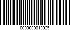 Código de barras (EAN, GTIN, SKU, ISBN): '0000000018325'