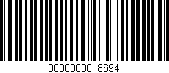Código de barras (EAN, GTIN, SKU, ISBN): '0000000018694'
