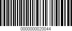 Código de barras (EAN, GTIN, SKU, ISBN): '0000000020044'