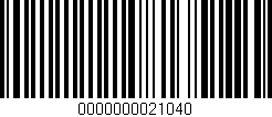 Código de barras (EAN, GTIN, SKU, ISBN): '0000000021040'