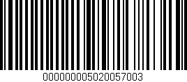 Código de barras (EAN, GTIN, SKU, ISBN): '000000005020057003'